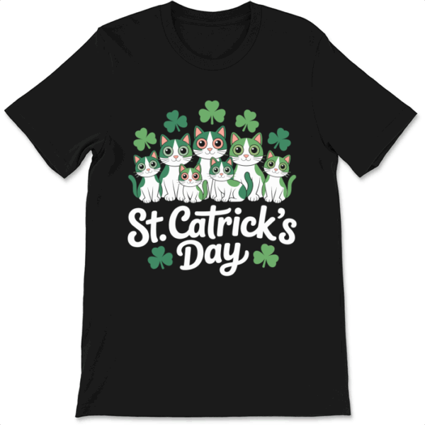 St. Catrick's Day Kitty Crew Unisex T-Shirt Funny Sarcastic Humor Novelty
