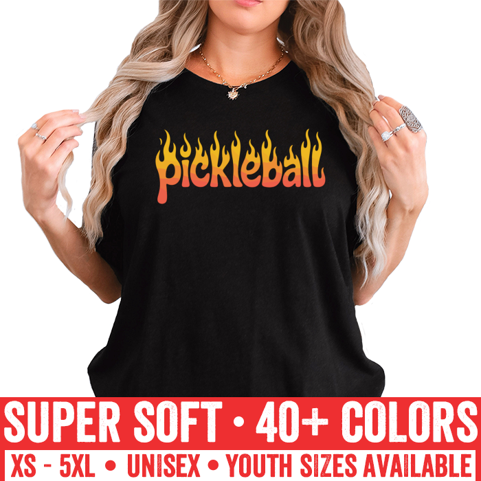 Pickleball On Fire T-Shirt Funny Sarcastic Humor Novelty - Image 3